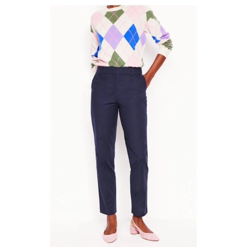 BODEN Richmond 7/8 Pants Size 6 Navy Blue NEW Chino Casual Preppy Career Cotton